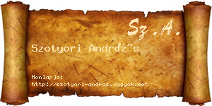 Szotyori András névjegykártya